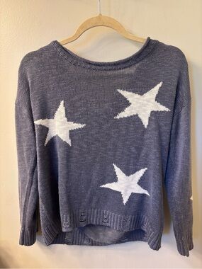 Maurices blue & white Knit Sweater with White Stars